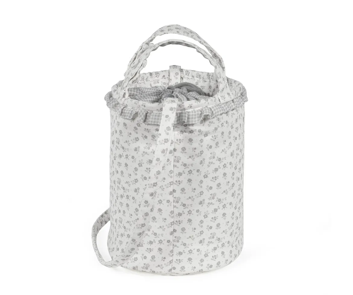 Bolsa Bucket Little Bloom Flor Gris