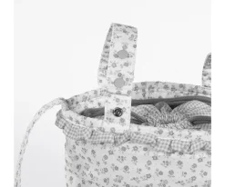 Bolsa Bucket Little Bloom Flor Gris