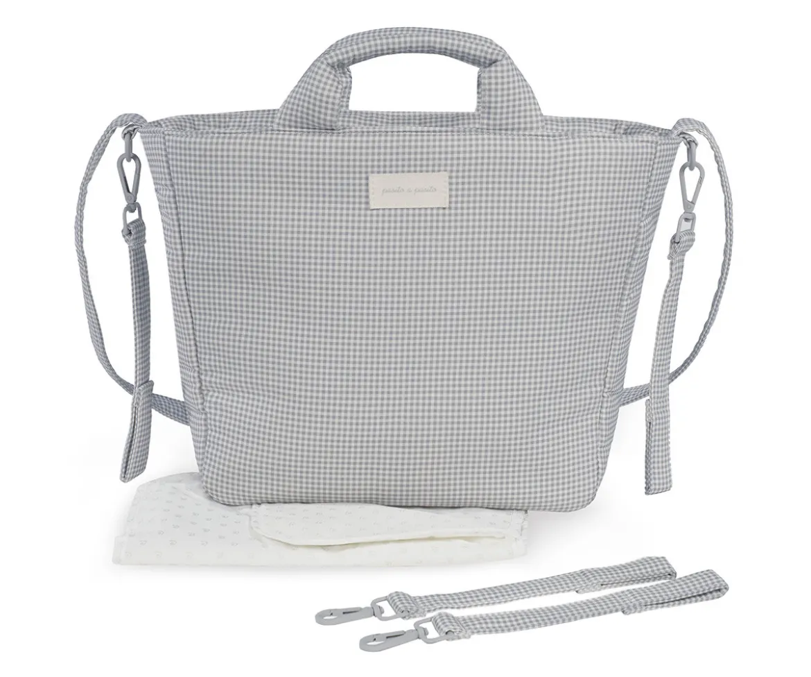 Bolsa Canastilla Little Bloom Vichy Gris