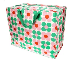 Bolsa de Almacenaje Jumbo Pink and Green Daisy