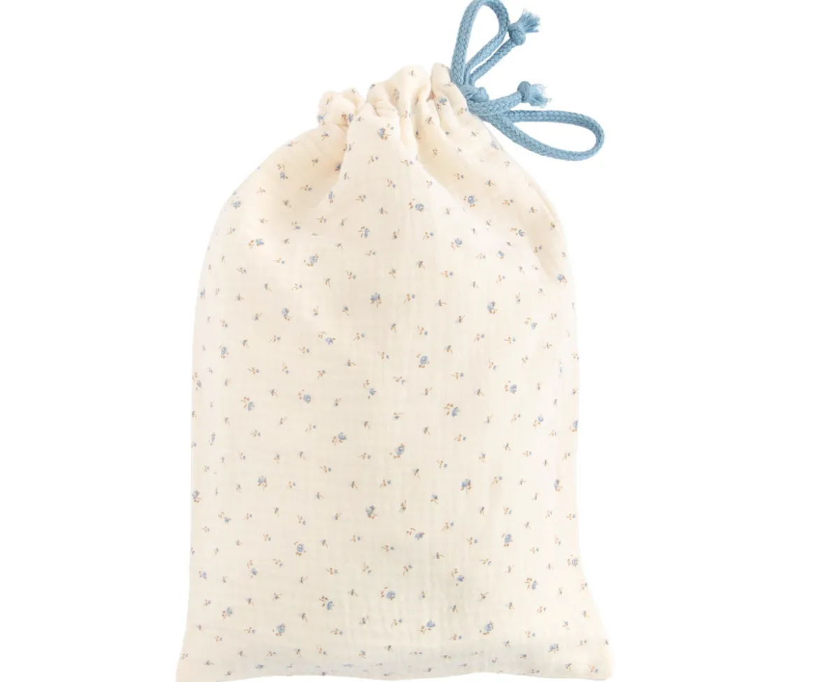 Bolsa Merienda Flor Azul Personalizable