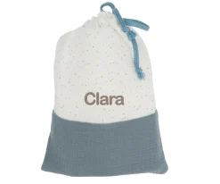 Bolsa Merienda Rainbow Dots Azul Personalizable