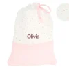 Bolsa Merienda Rainbow Dots Rosa Personalizable