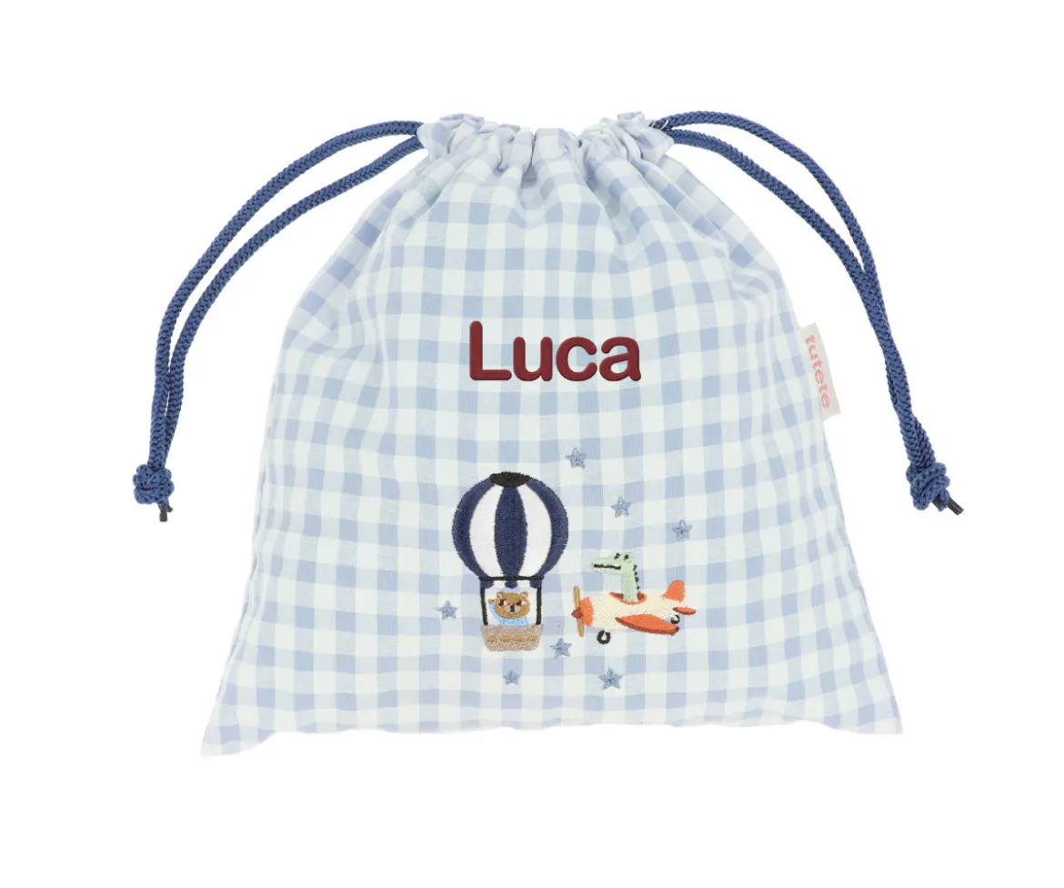 Bolsa Merienda Vichy Planes Personalizable