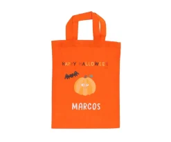 Bolsa Naranja Truco o Trato Halloween Personalizable