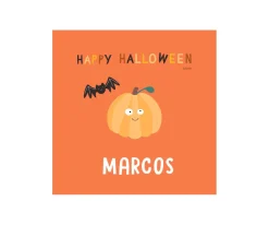 Bolsa Naranja Truco o Trato Halloween Personalizable