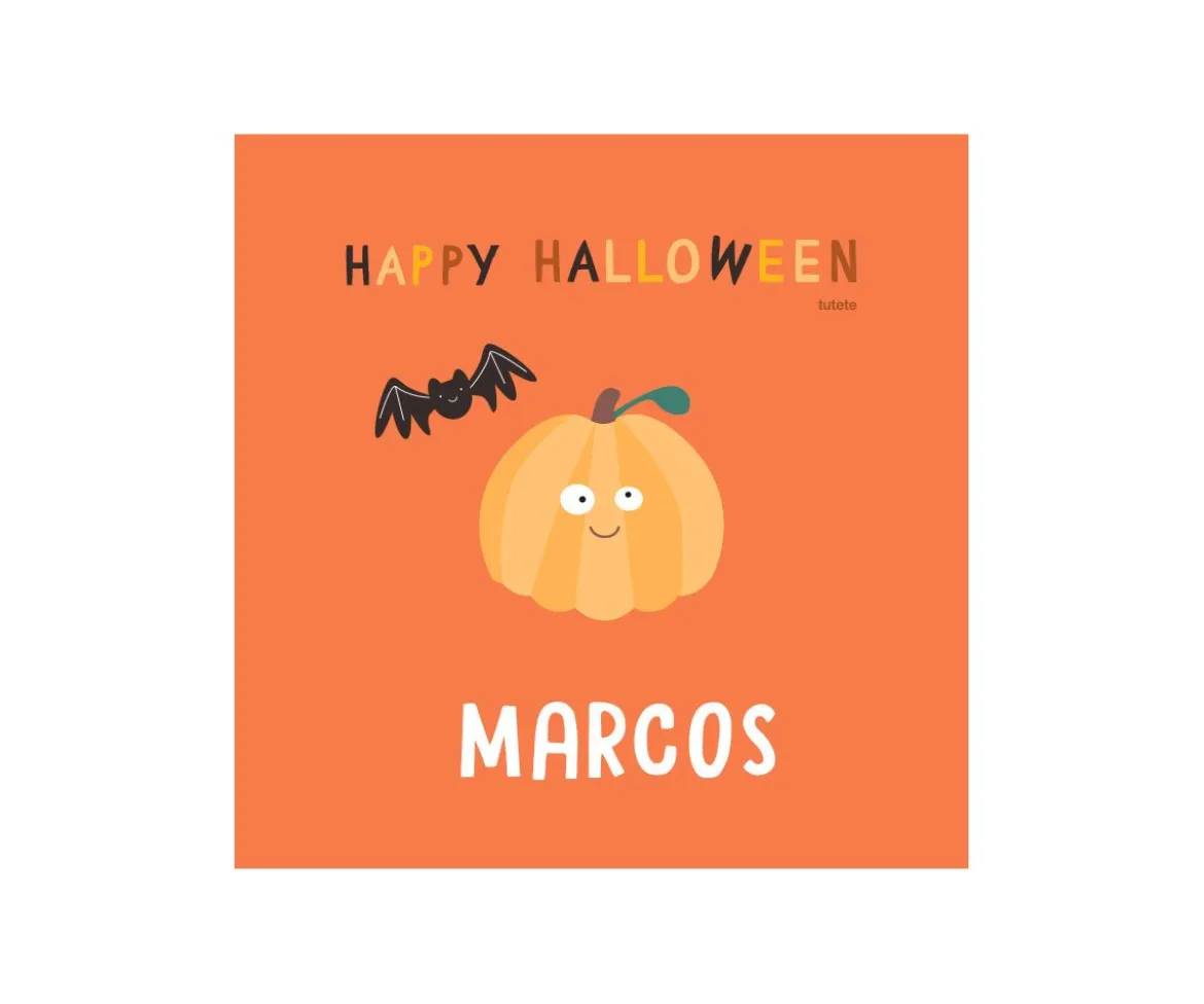Bolsa Naranja Truco o Trato Halloween Personalizable