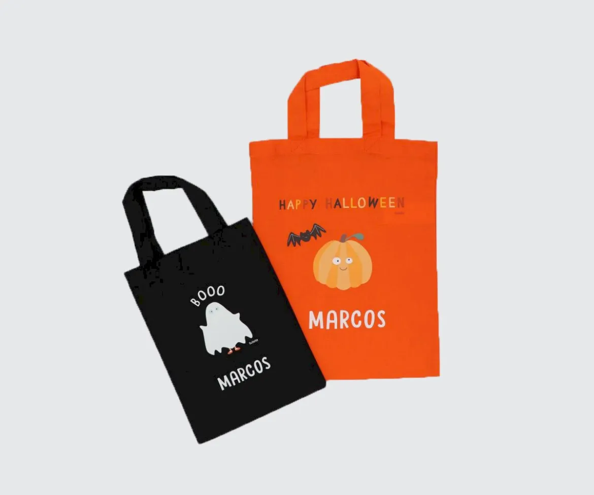 Bolsa Negra Truco o Trato Halloween Personalizable