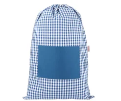 Bolsa para Muda Vichy Azul Oscuro Personalizable