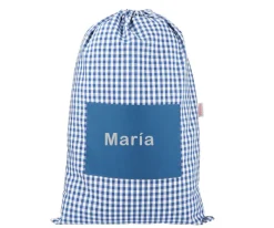 Bolsa para Muda Vichy Azul Oscuro Personalizable