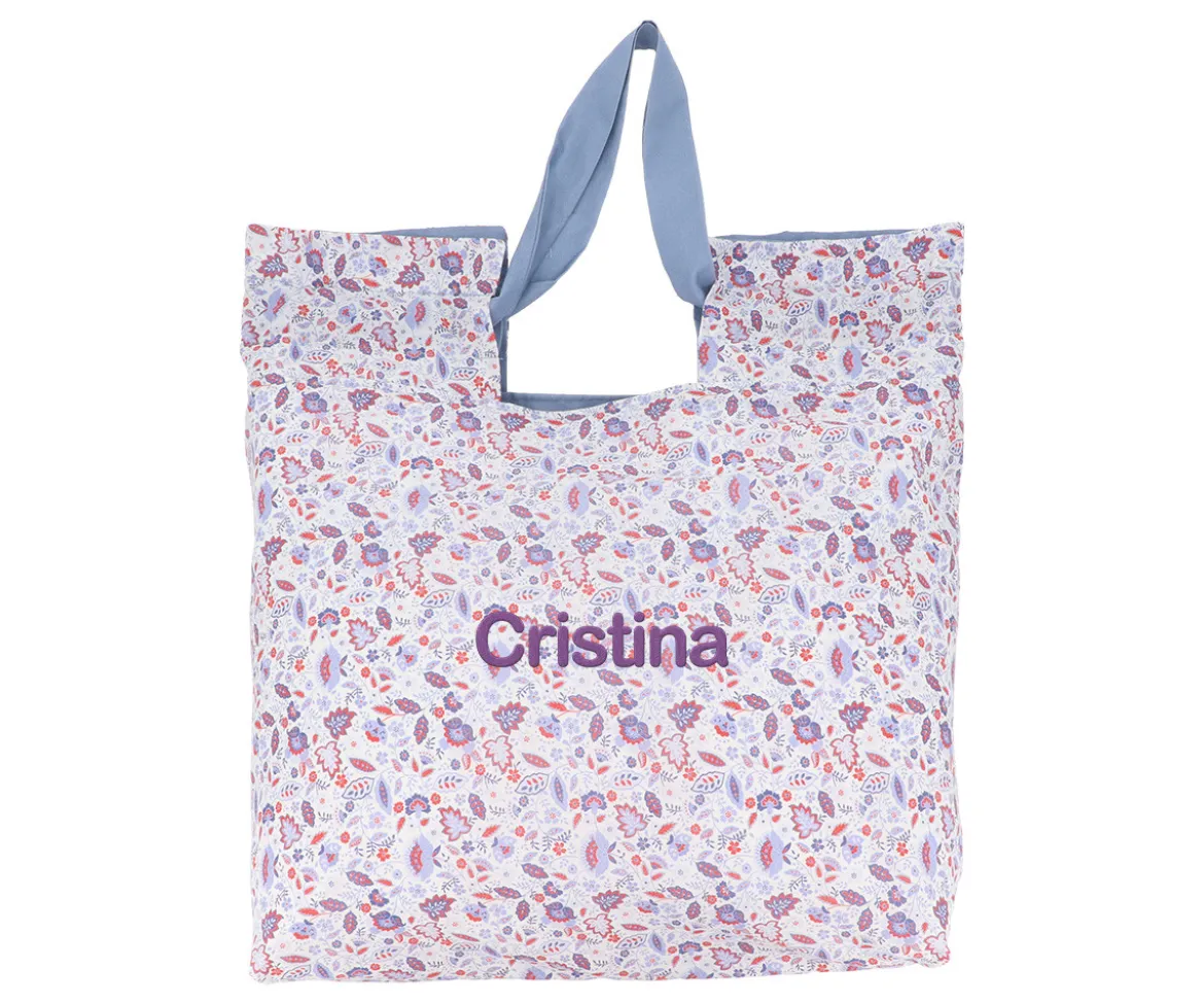 Bolsa Tote Flower Blue Personalizable