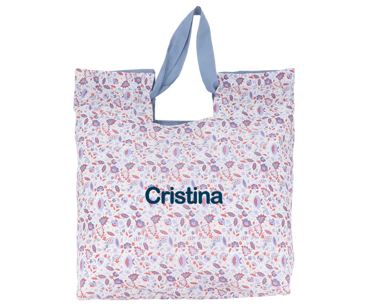 Bolsa Tote Flower Blue Personalizable
