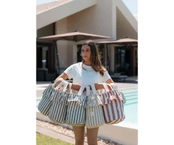 Bolso Basket Stripe Granate