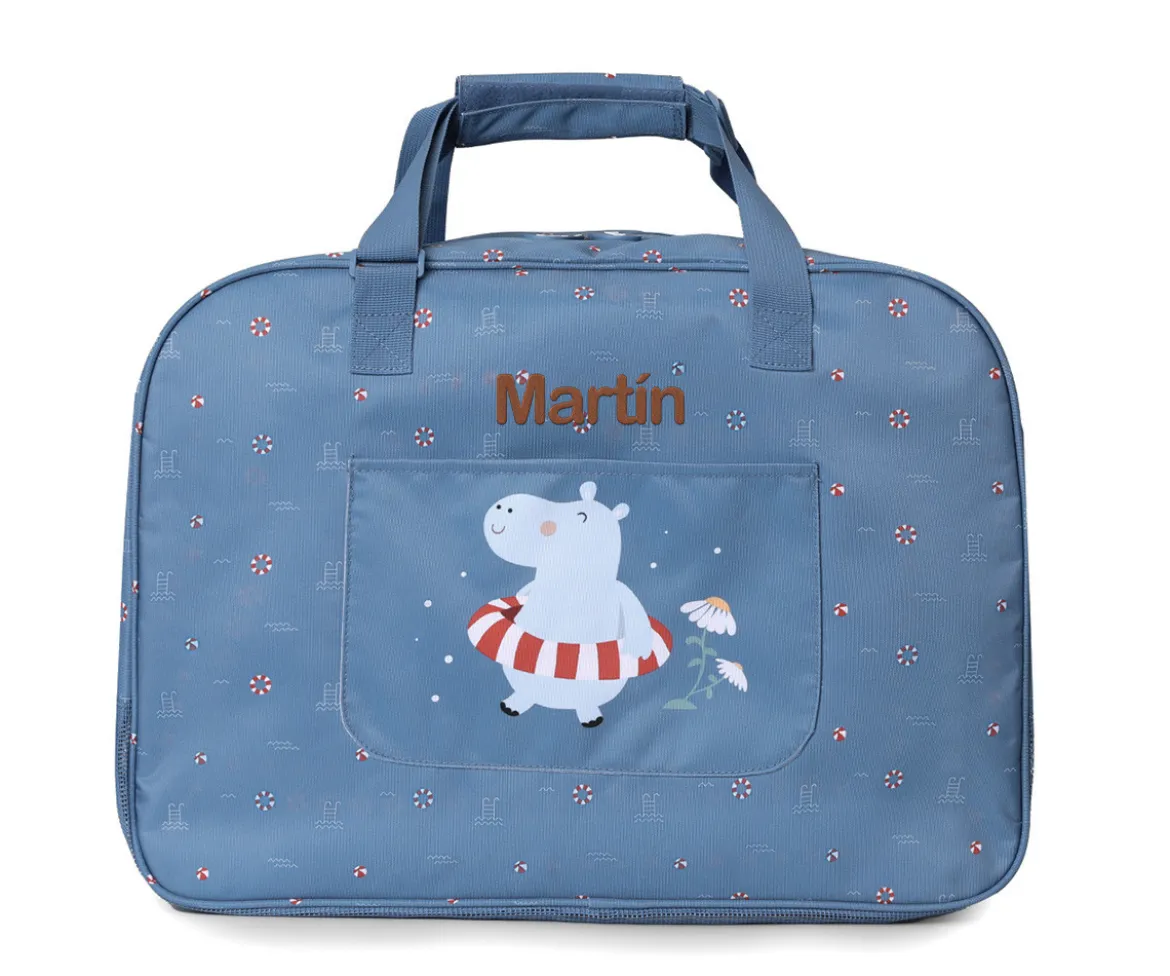 Bolso de Playa con Rejilla Hippos Personalizable