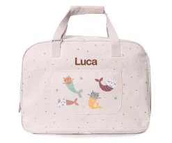 Bolso de Playa con Rejilla Mermaid Cats Personalizable