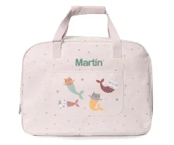 Bolso de Playa con Rejilla Mermaid Cats Personalizable
