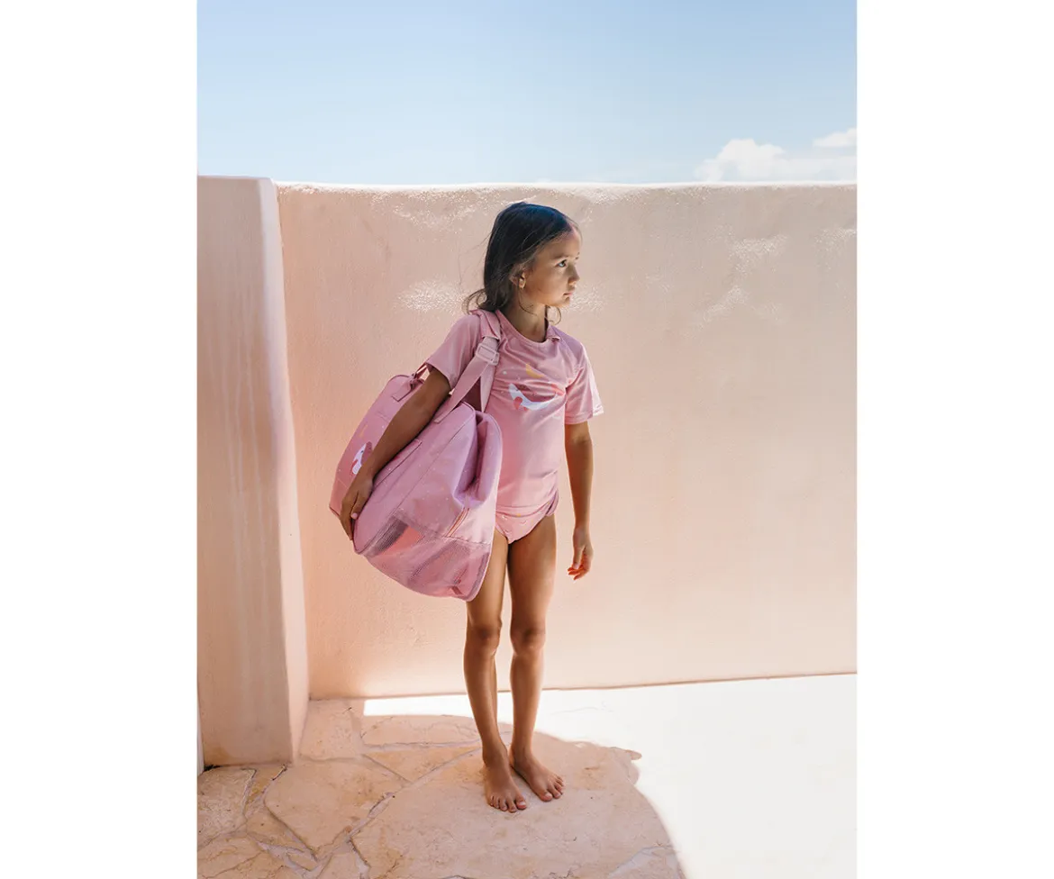 Bolso de Playa con Rejilla Whale Pink Personalizable