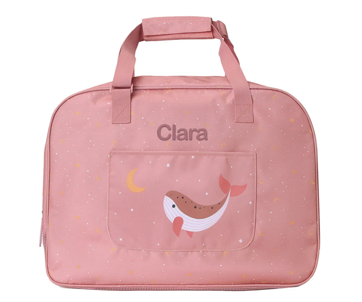 Bolso de Playa con Rejilla Whale Pink Personalizable