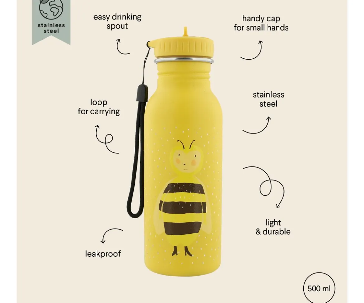 Botella Acero Trixie Mrs. Bumblebee 500ml + 6 Pegatinas Redondas Yellow Regalo