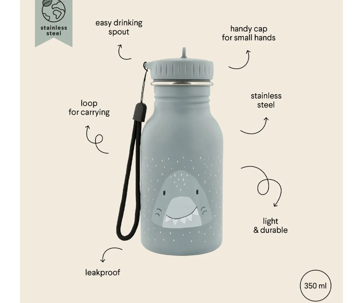 Botella Acero Trixie Mr. Shark 350ml + 6 Pegatinas Redondas Blue Regalo