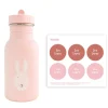 Botella Acero Trixie Mrs. Rabbit 350ml + 6 Pegatinas Redondas Rose Regalo