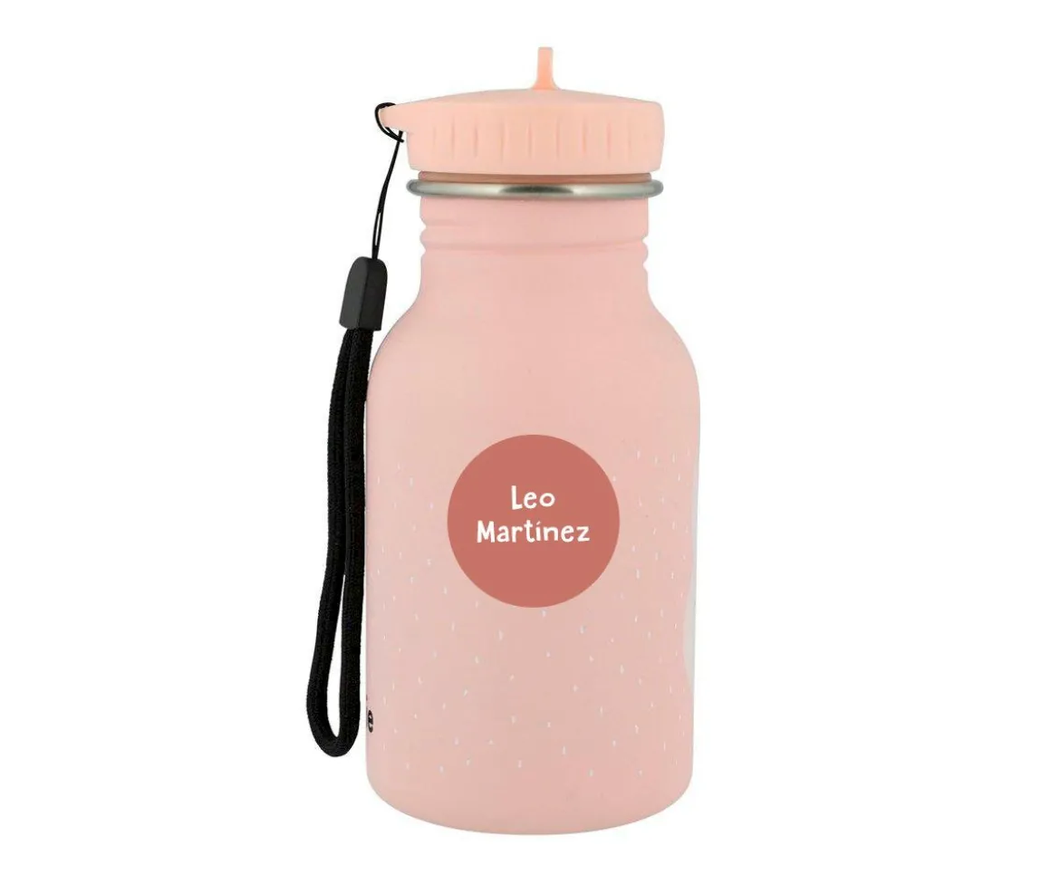 Botella Acero Trixie Mrs. Rabbit 350ml + 6 Pegatinas Redondas Rose Regalo