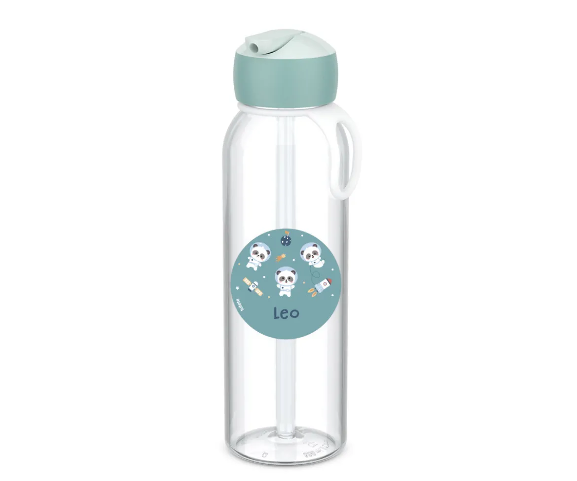 Botella Campus Flip-Up Personalizada Cool Mint 500ml Pandas in Space