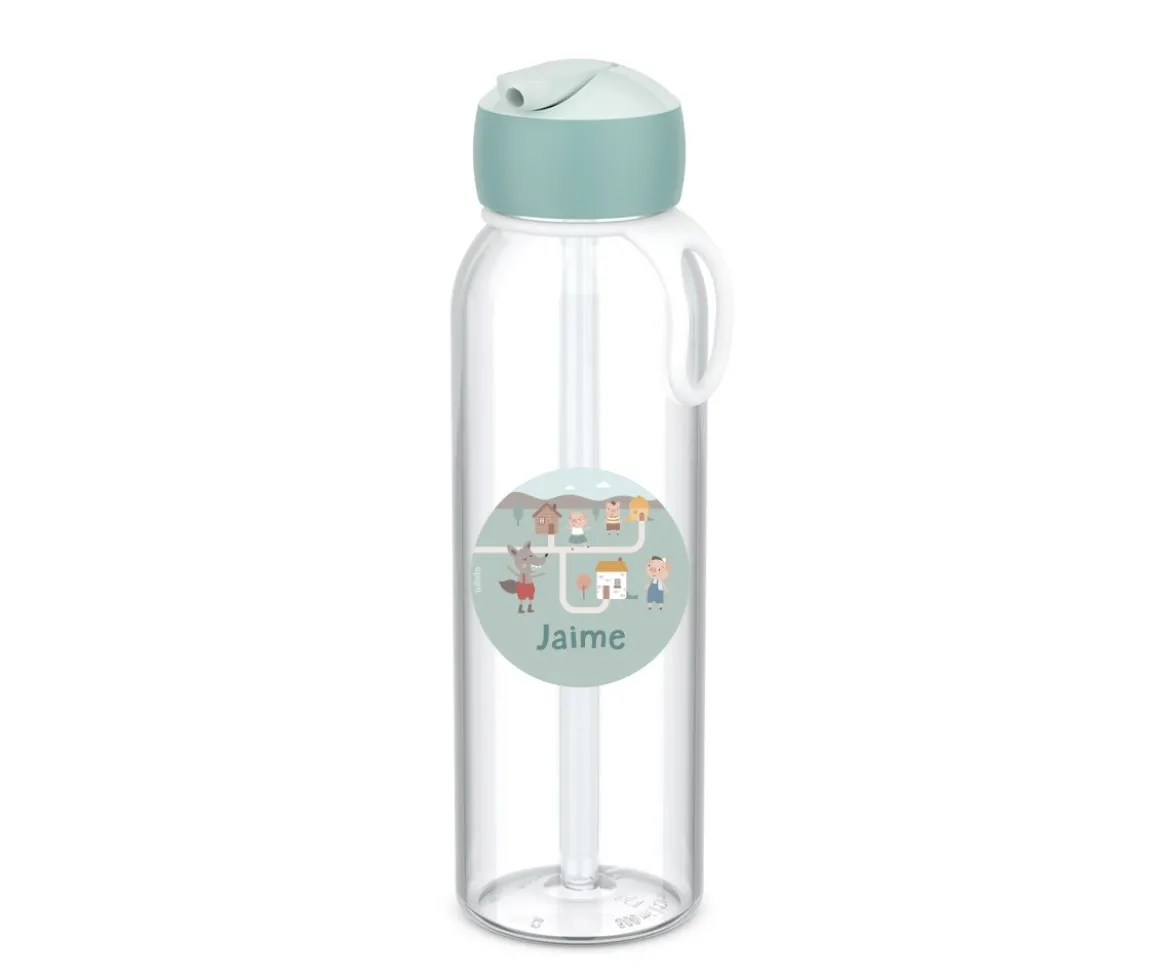 Botella Campus Flip-Up Personalizada Cool Mint 500ml The Three Little Pigs
