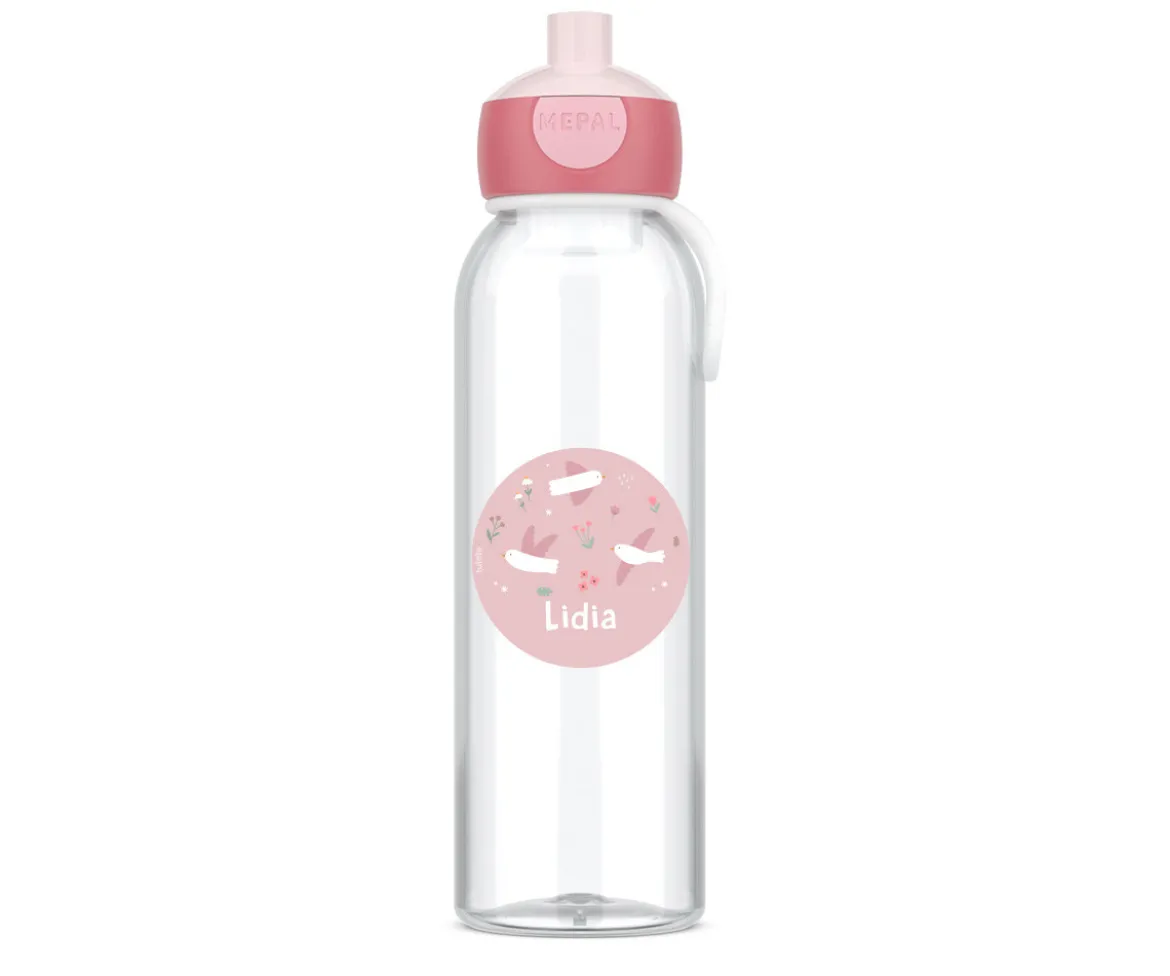 Botella Campus Pop-Up Personalizada Cool Pink 500ml Blossom Birds