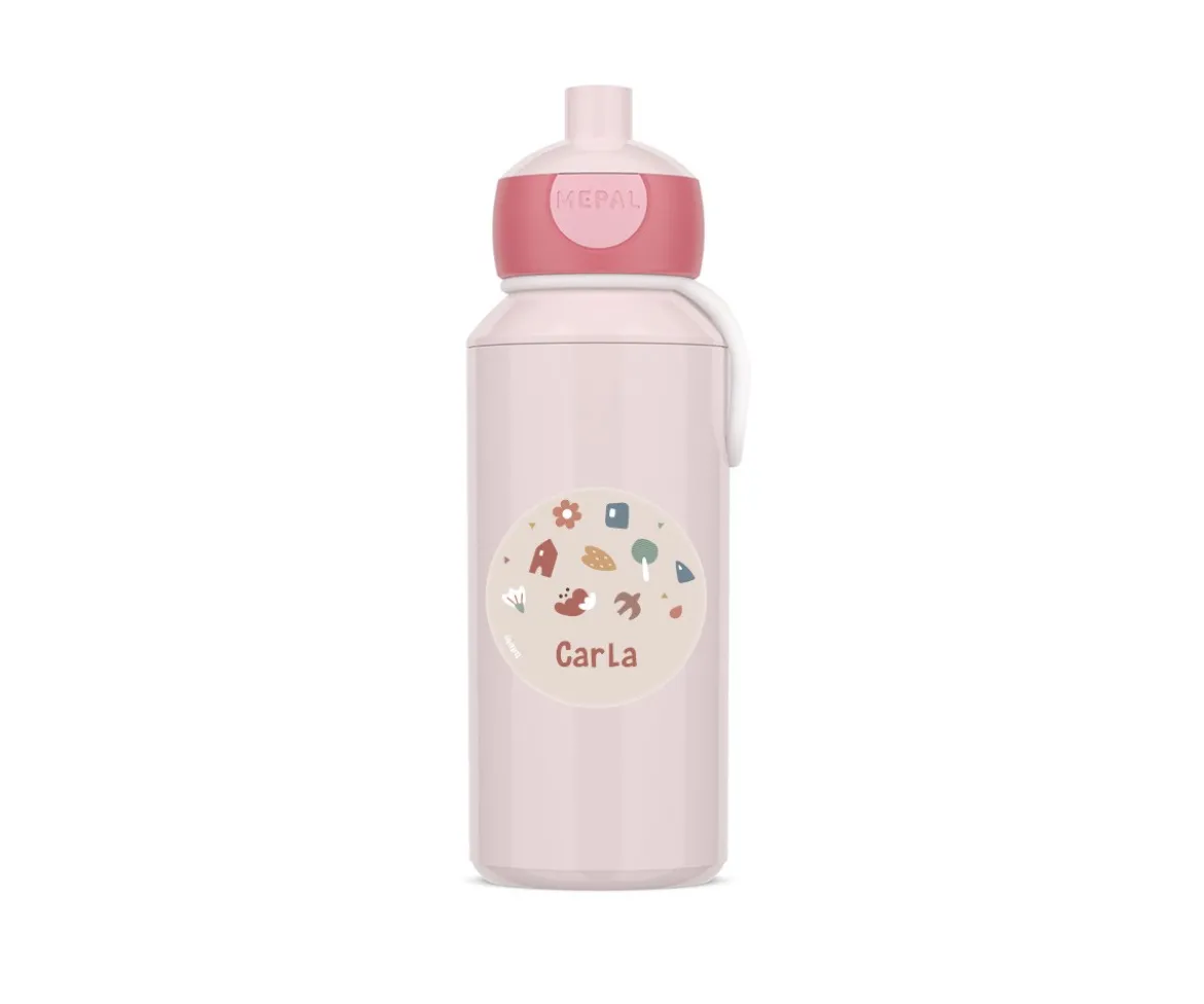 Botella Campus Pop-Up Personalizada Tutete Cool Pink 400ml Geometric Nature