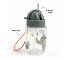 Botella con Pajita Tritán Tiny Trails Green 280ml