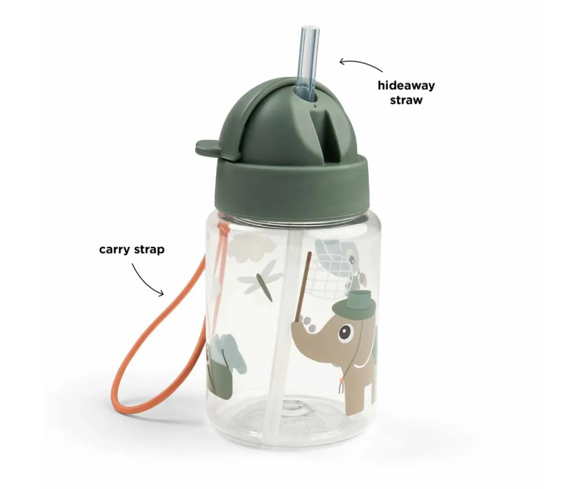 Botella con Pajita Tritán Tiny Trails Green 280ml