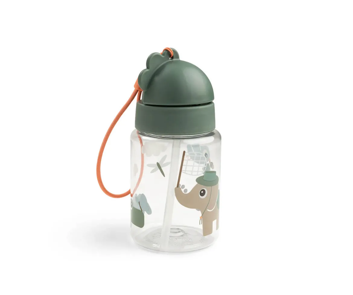 Botella con Pajita Tritán Tiny Trails Green 280ml