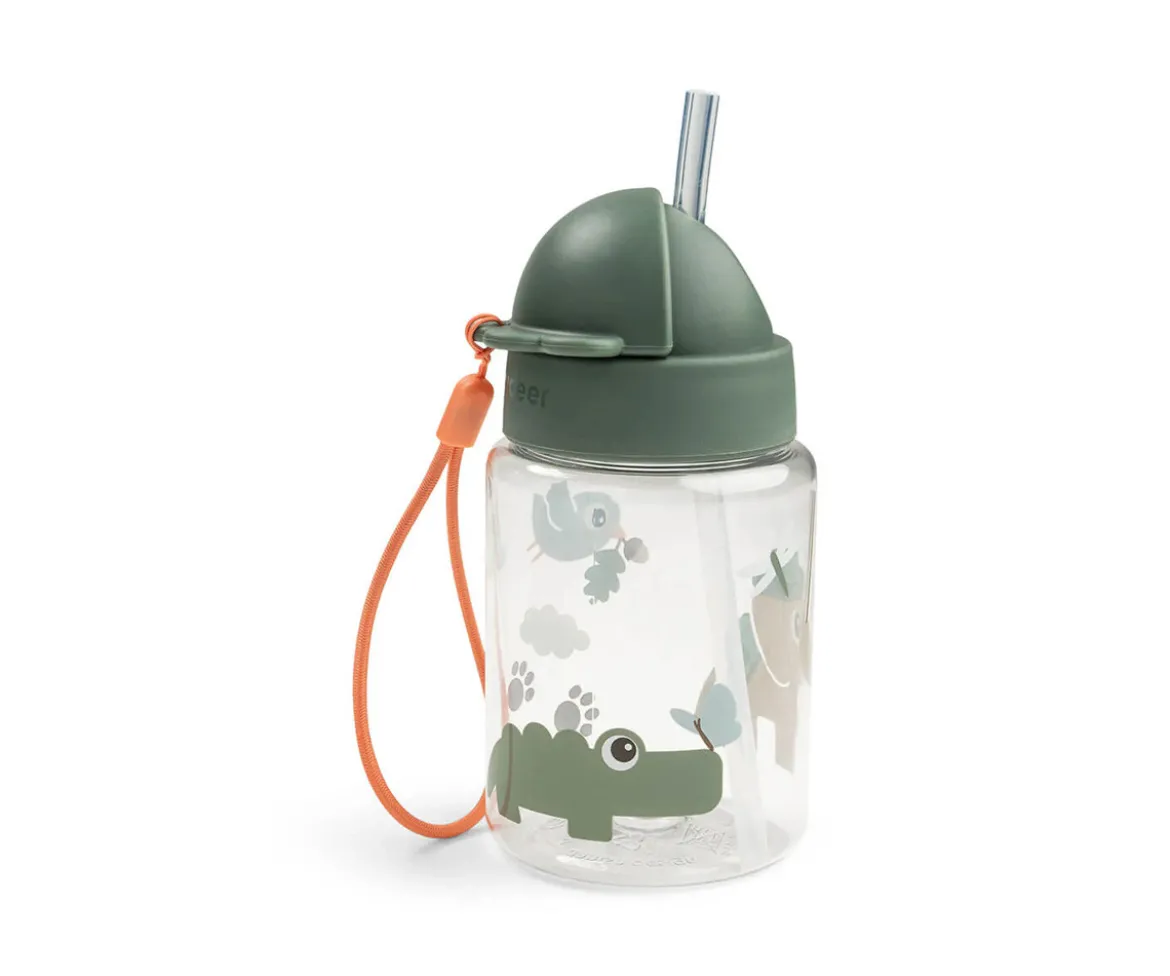 Botella con Pajita Tritán Tiny Trails Green 280ml