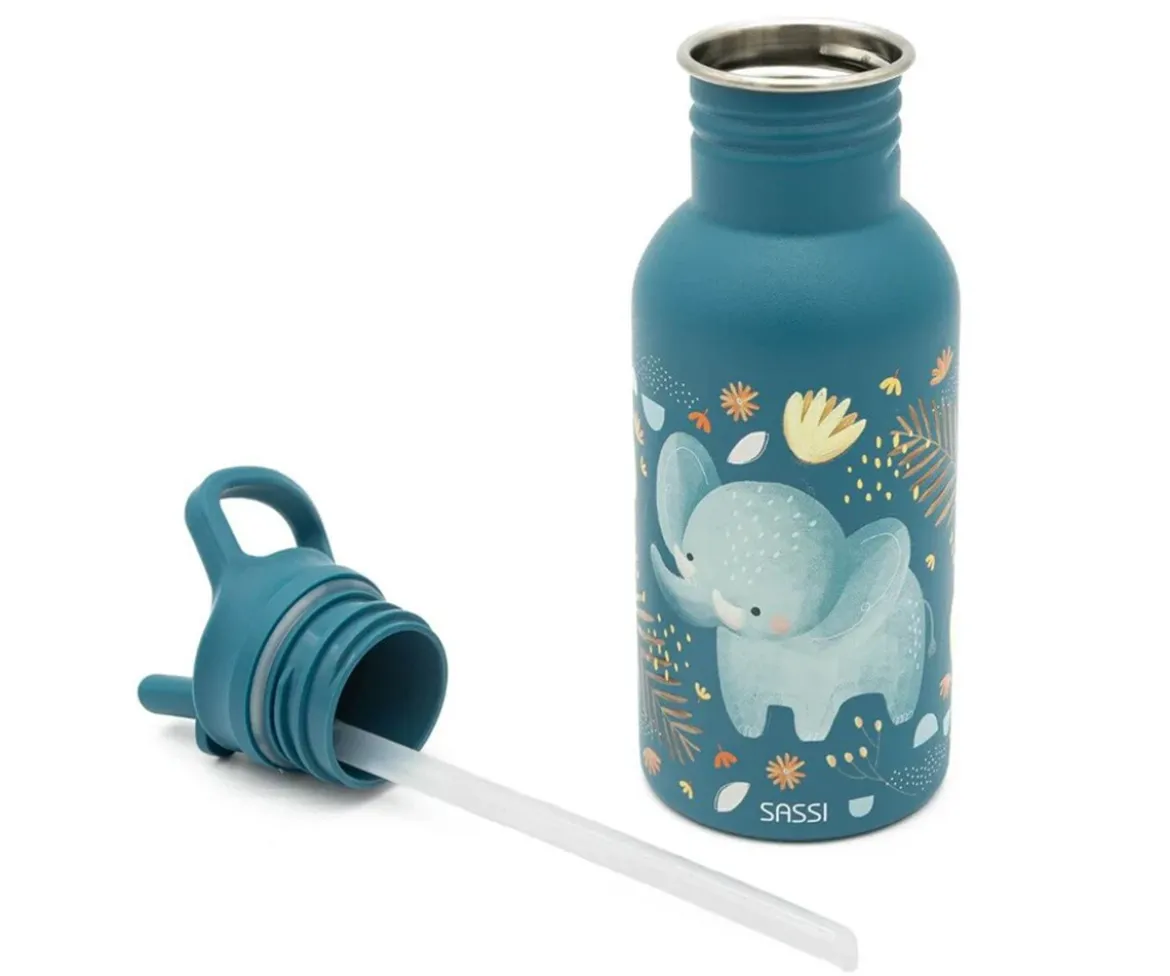 Botella de Acero con Pajita Elefante 500ml