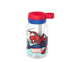 Botella de Plástico con Pajita Campus 450ml Spiderman