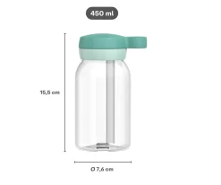 Botella de Plástico con Pajita Campus 450ml Unicorn Glow