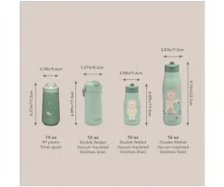 Botella de Plástico Flip-Top con Pajita 400ml Dino