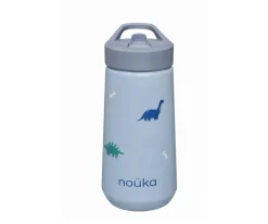 Botella de Plástico Flip-Top con Pajita 400ml Dino