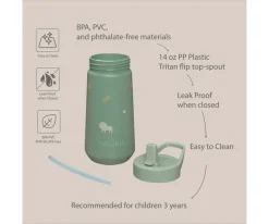 Botella de Plástico Flip-Top con Pajita 400ml Ice Cream