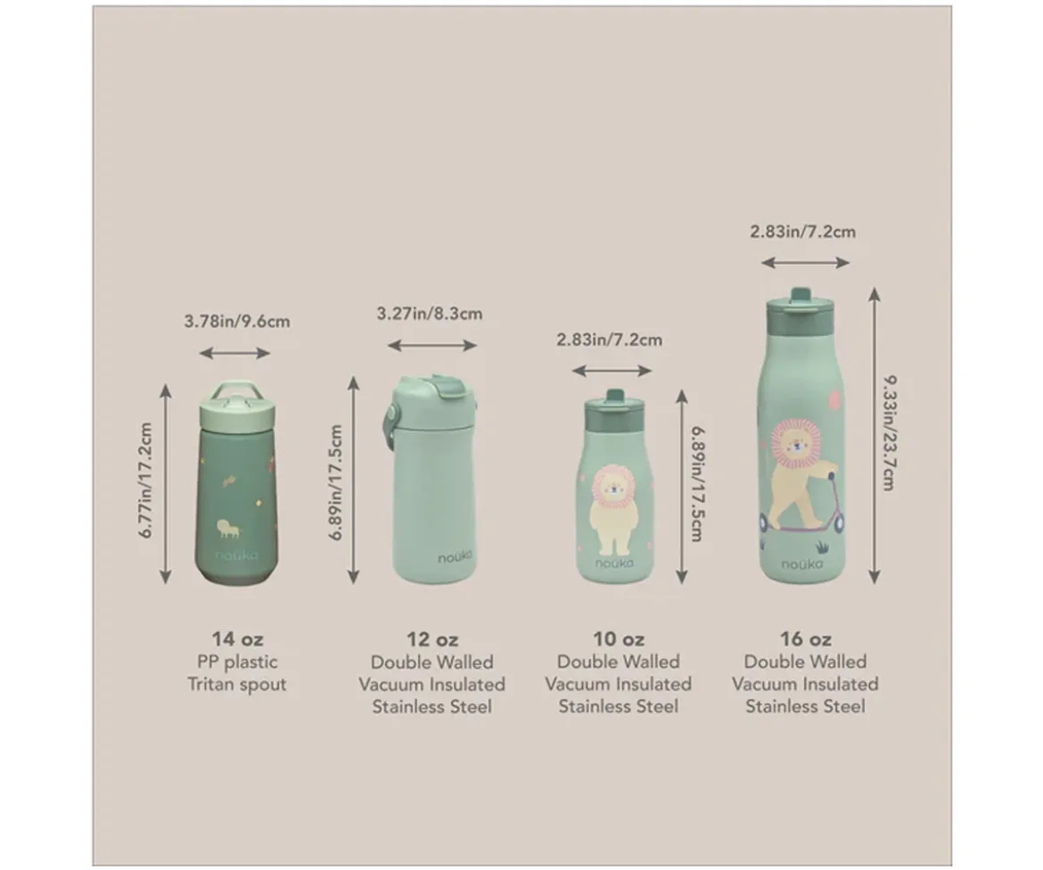 Botella de Plástico Flip-Top con Pajita 400ml Safari