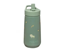 Botella de Plástico Flip-Top con Pajita 400ml Safari