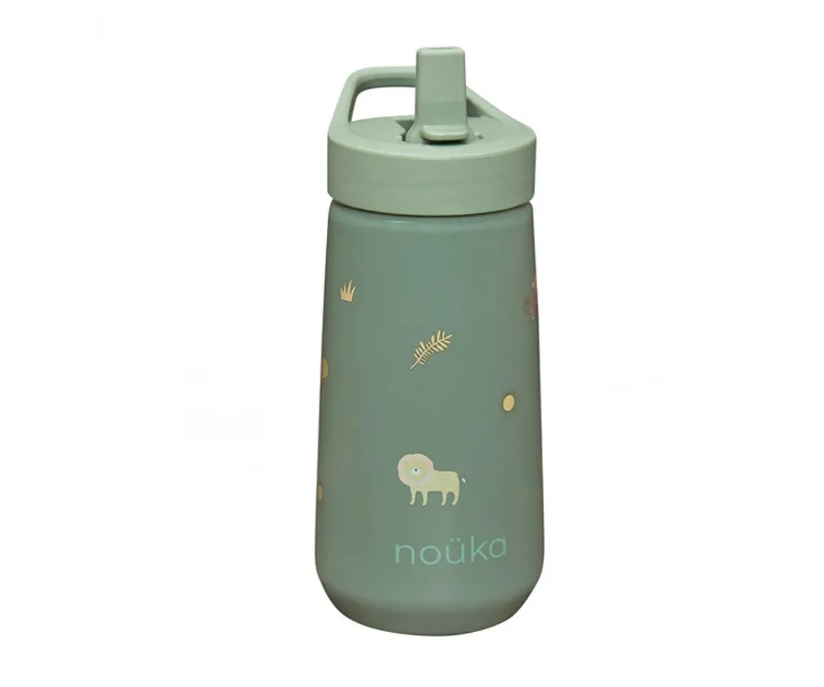 Botella de Plástico Flip-Top con Pajita 400ml Safari