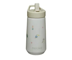 Botella de Plástico Flip-Top con Pajita 400ml Sloth Jungle