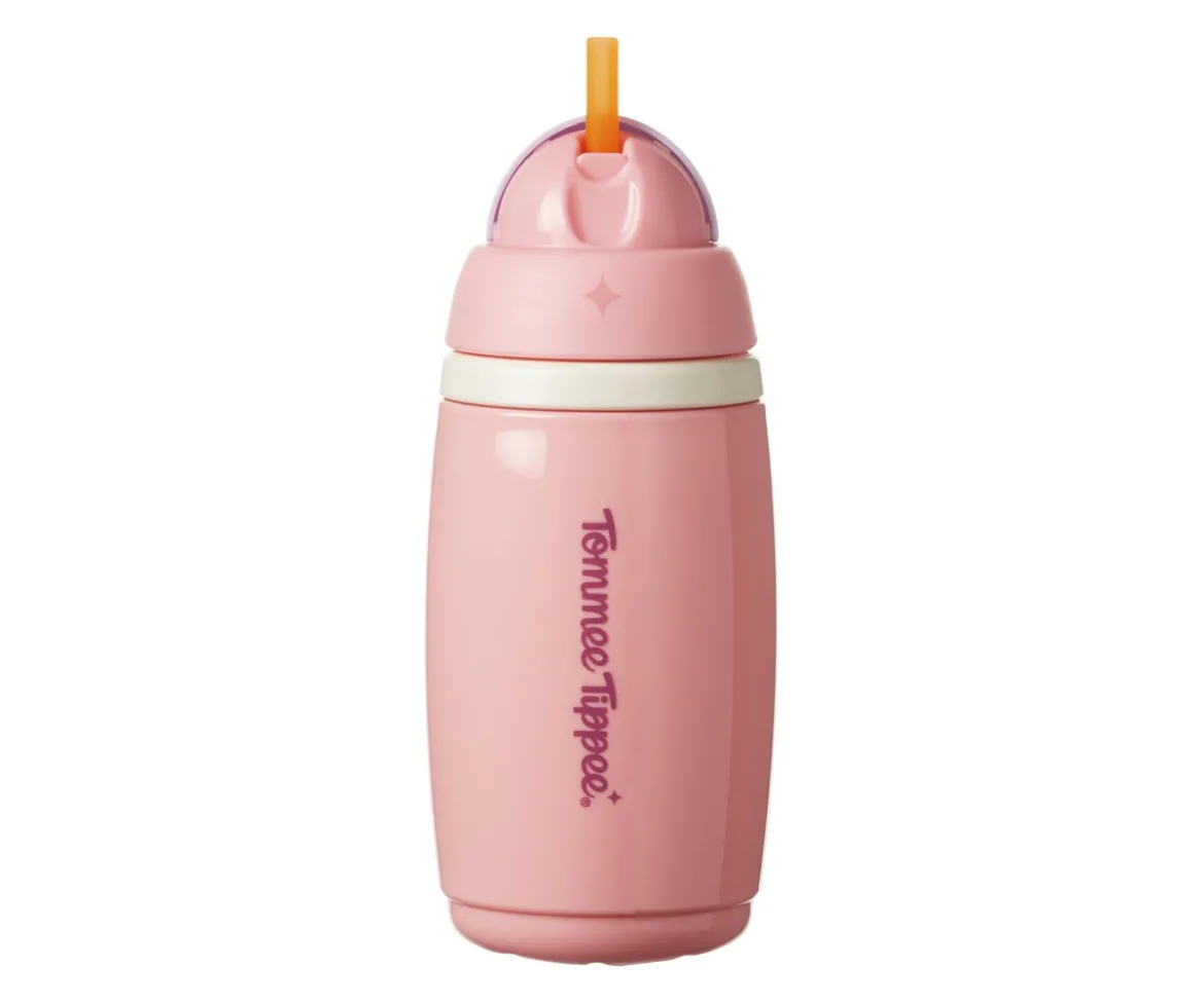 Botella Isotérmica Antigoteo con Pajita Rosa Pastel 266ml