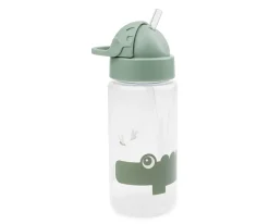 Botella Plástico con Pajita Croco Green
