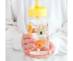 Botella Plástico con Pajita Personalizable Animal Friends 450ml