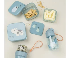 Botella Plástico con Pajita Tiny Farm Blue