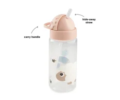 Botella Plástico con Pajita Tiny Farm Powder 350ml
