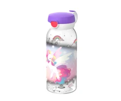 Botella Plástico con Tapón Abatible Campus 600ml Unicorn Glow